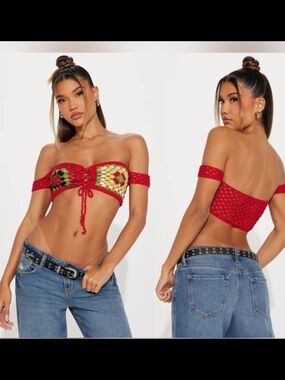 🔥Red Handmade Crochet Bandeau NEW🔥